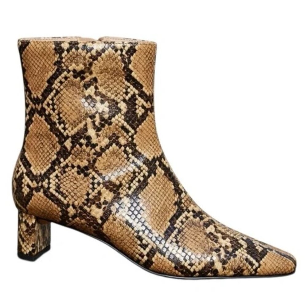 Katy Perry The Wanderering Bootie Smooth Snake Embossed Brown Multi